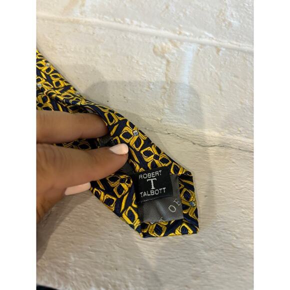 Robert Talbott Best of Class Van Boven Men's Tie Yellow 100% Silk - Picture 6 of 7